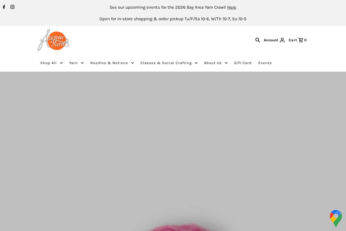 avenueyarns.com homepage screenshot