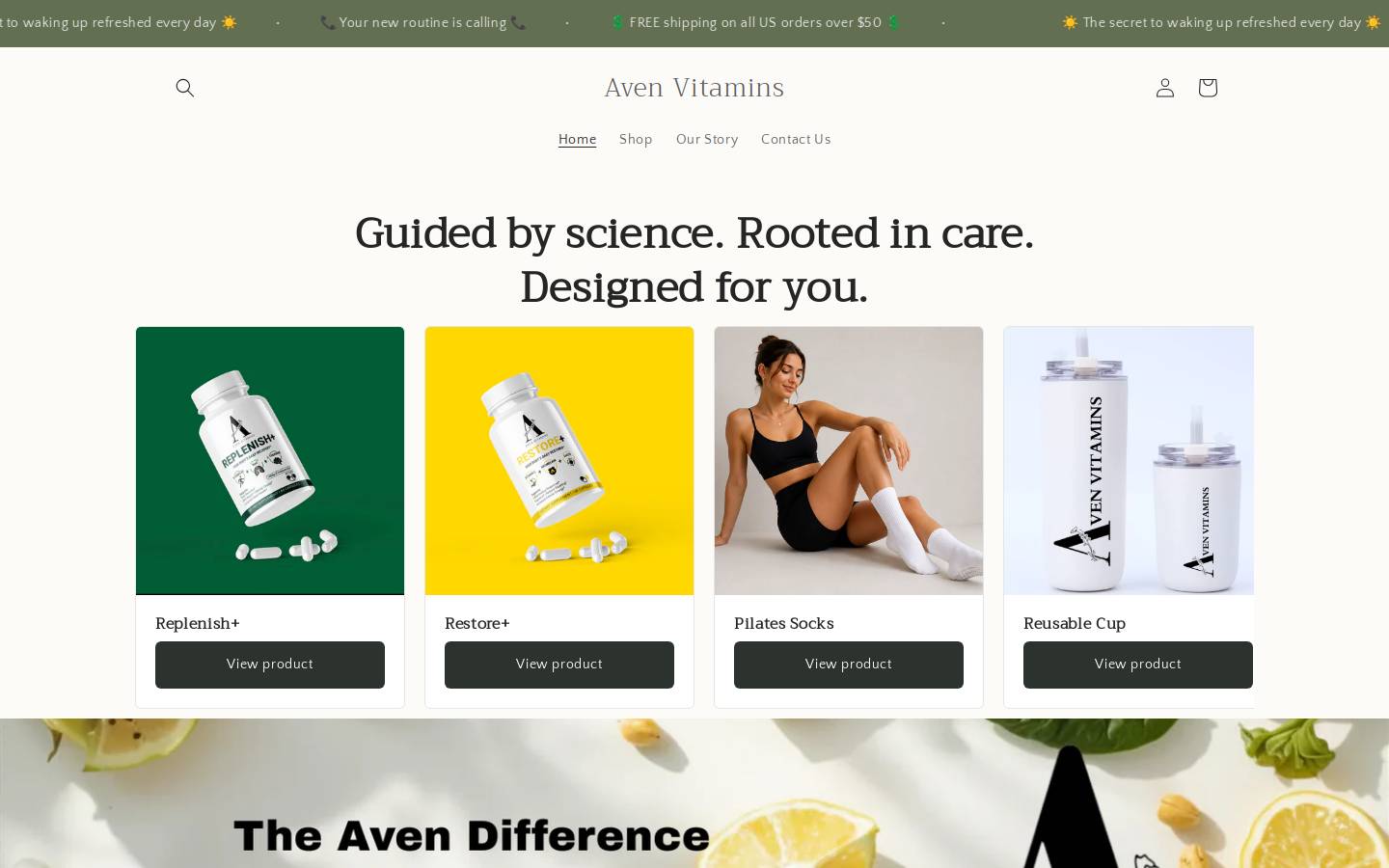 avenvitamins.com homepage screenshot