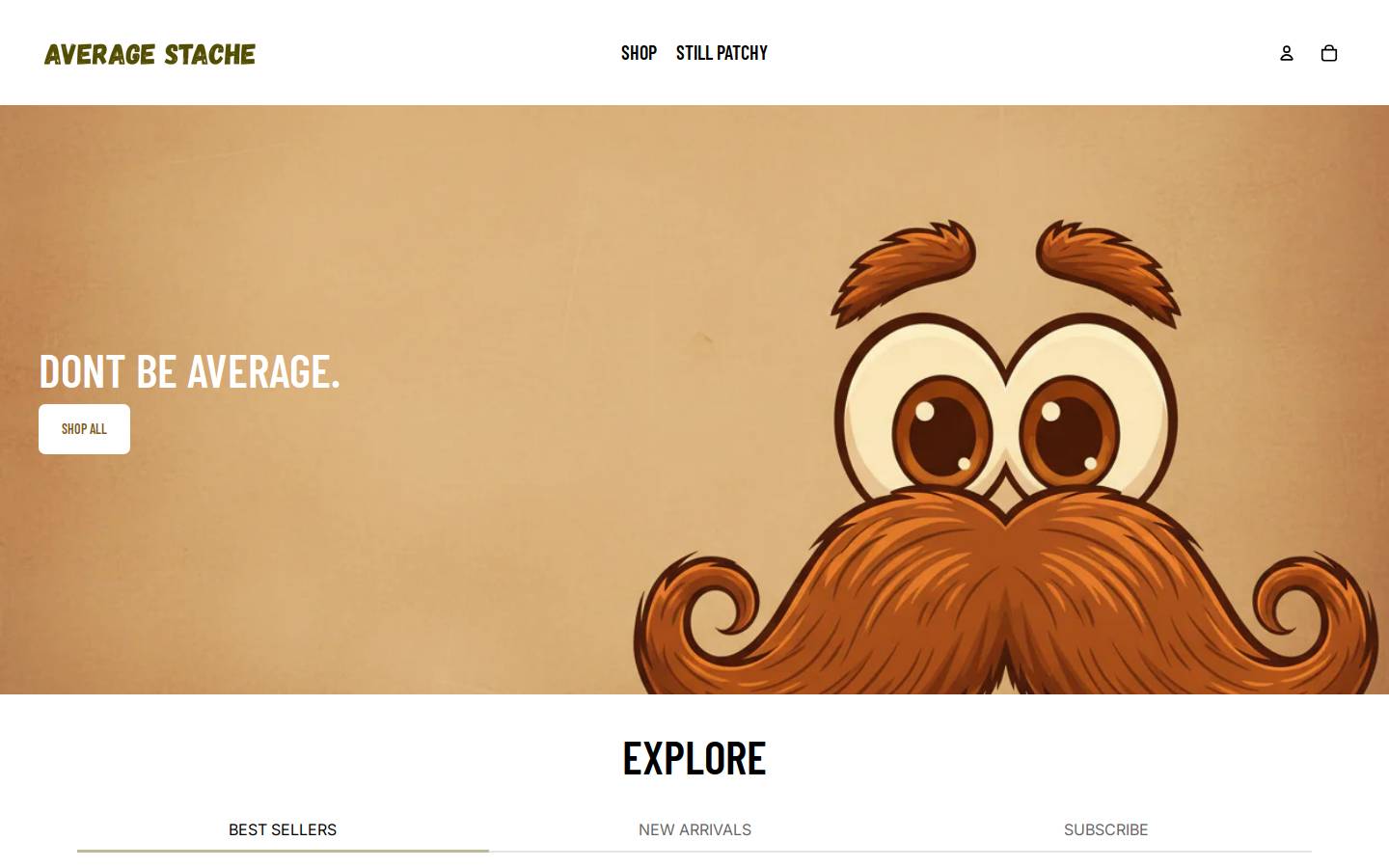 averagestache.com homepage screenshot