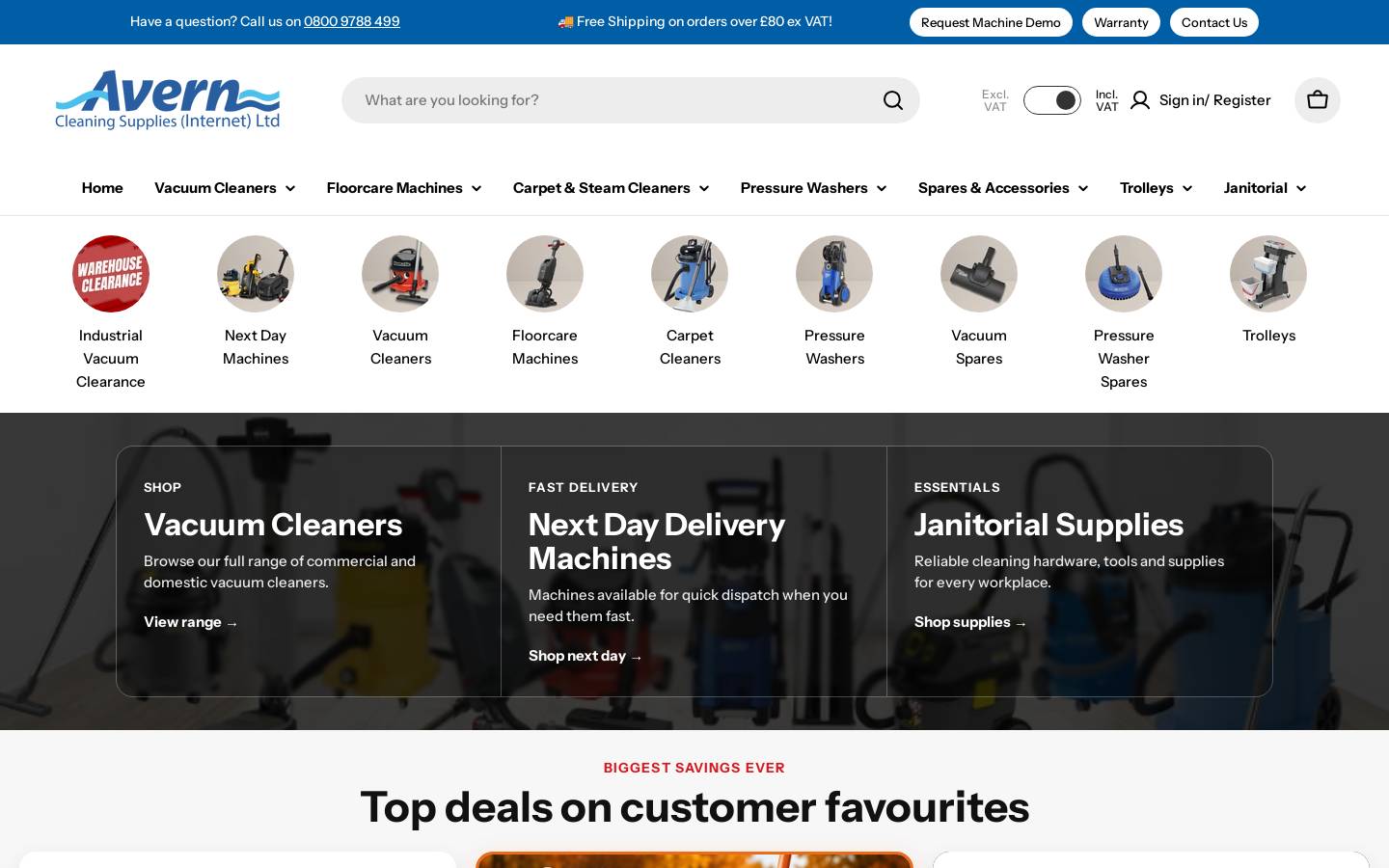 Avern Cleaning Supplies (Internet) Ltd homepage screenshot