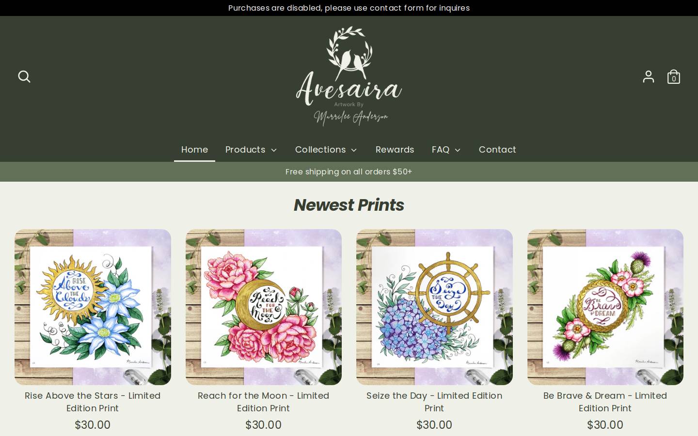 avesaira.com homepage screenshot