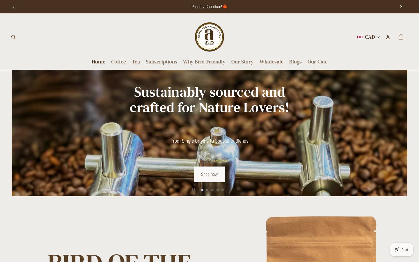 avescoffeeco.com homepage screenshot