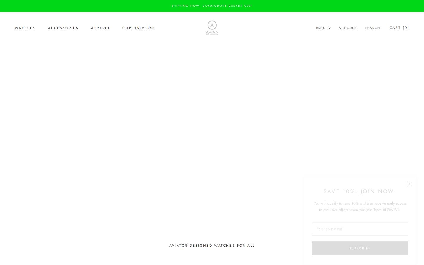 avianwatches.com homepage screenshot