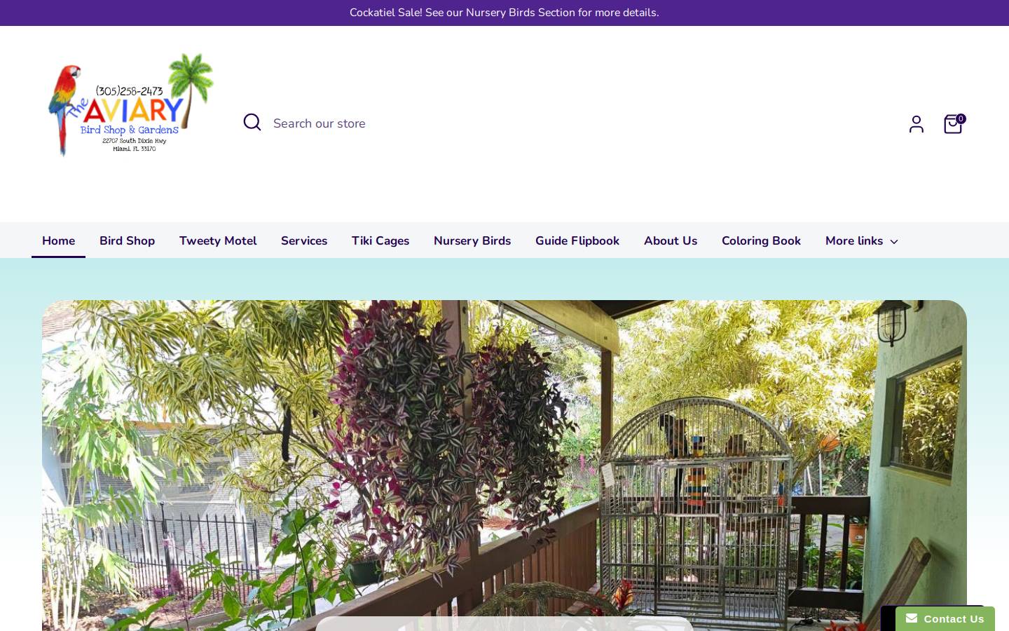 aviarybirdshop.com homepage screenshot