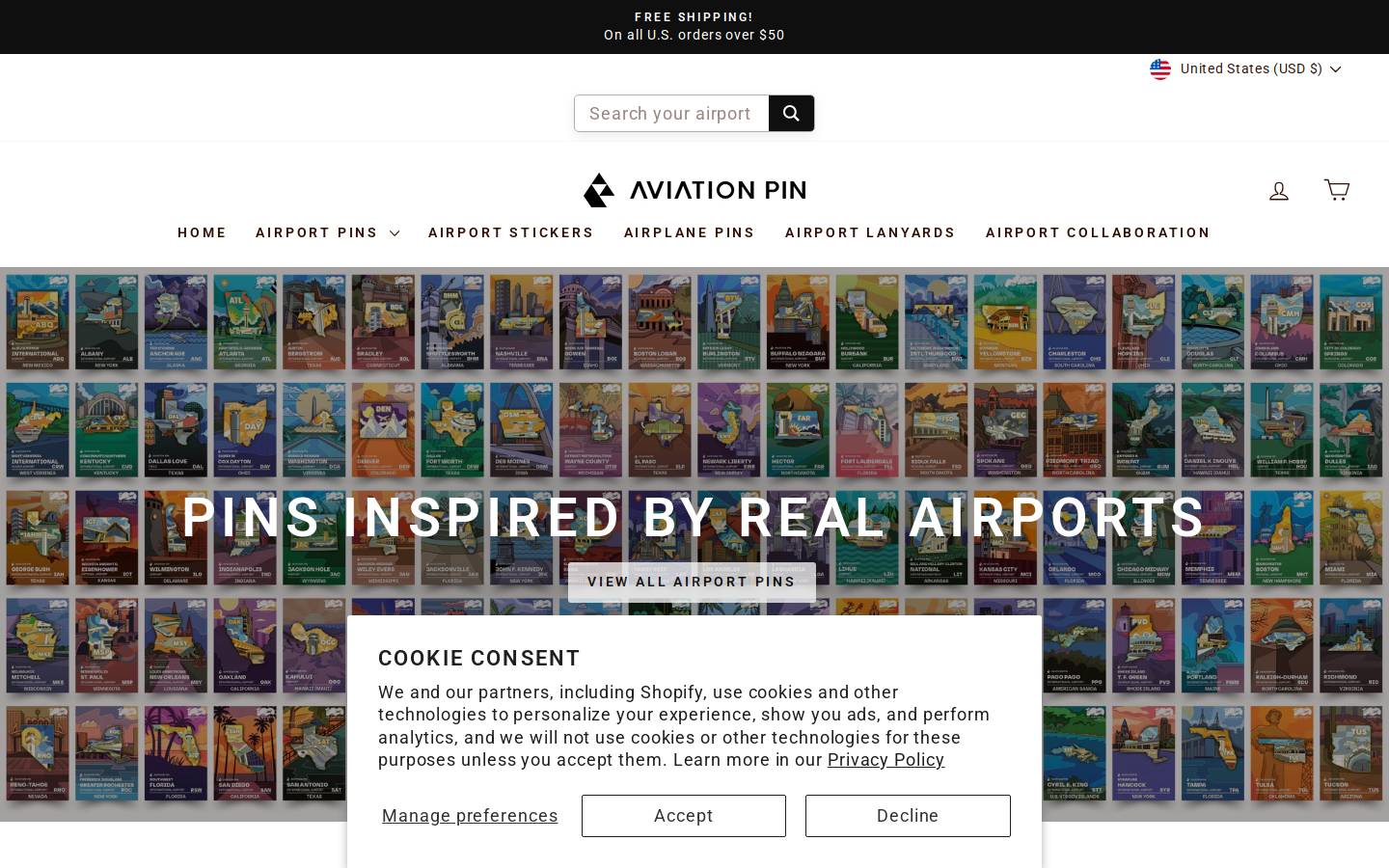 Aviationpin homepage screenshot