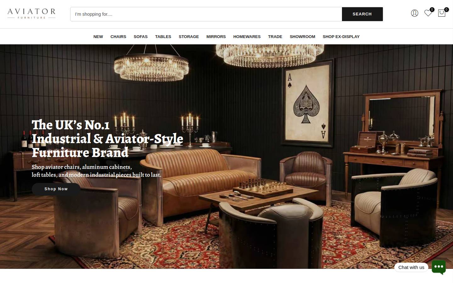 aviatorfurniture.com homepage screenshot