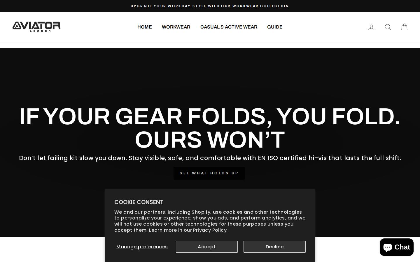 aviatorlondon.com homepage screenshot