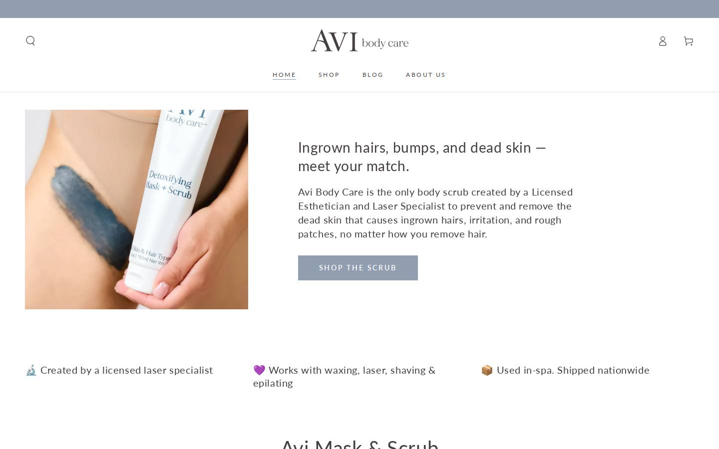 avibodycare.com homepage screenshot