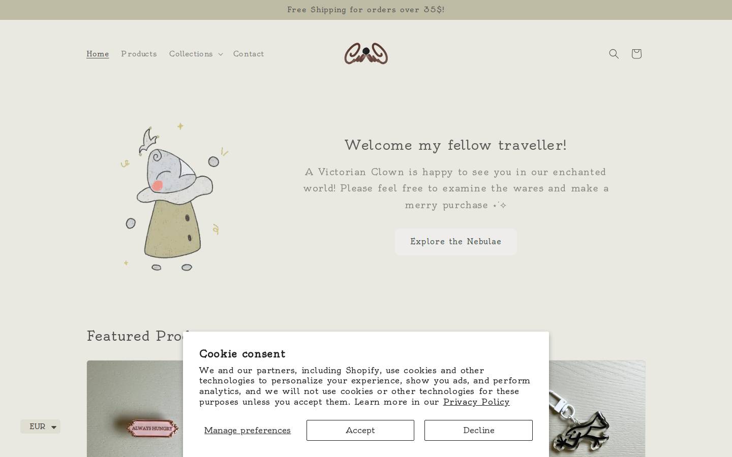 avictorianclown.com homepage screenshot