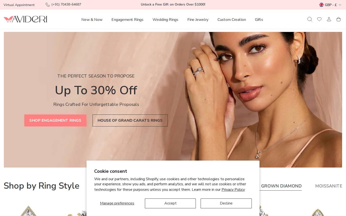 Avideri homepage screenshot