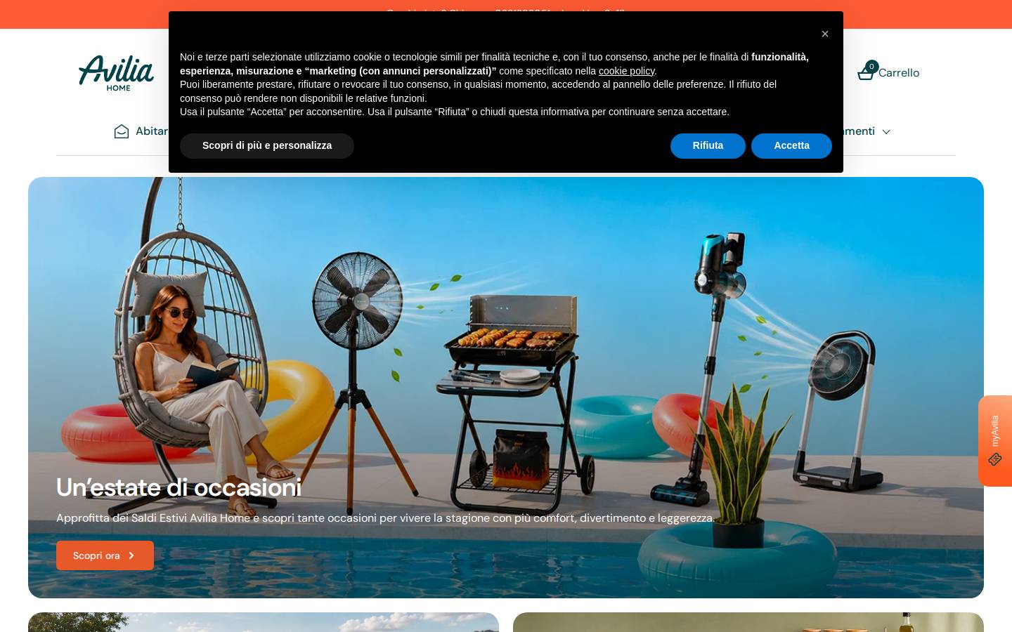 Avilia Home homepage screenshot