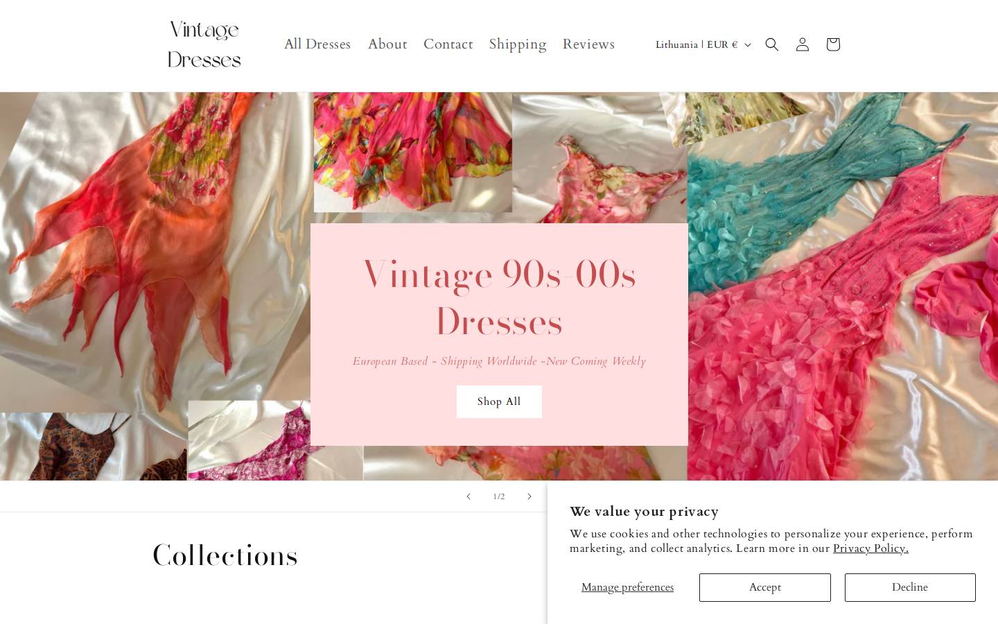 avintagedress.com homepage screenshot