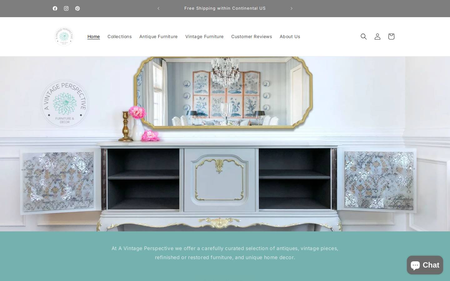 avintageperspective.com homepage screenshot