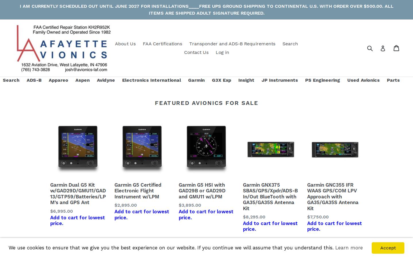 avionics-laf.biz homepage screenshot
