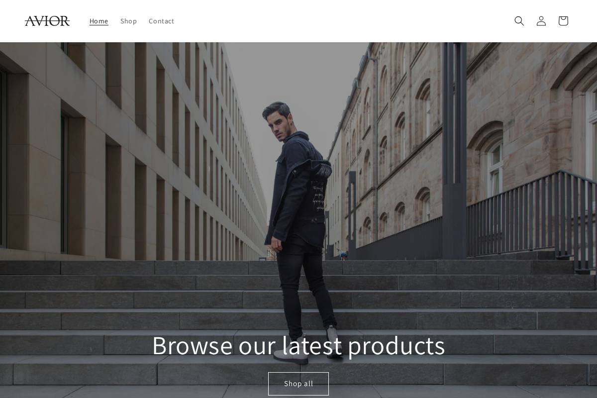 aviorclothing.com homepage screenshot