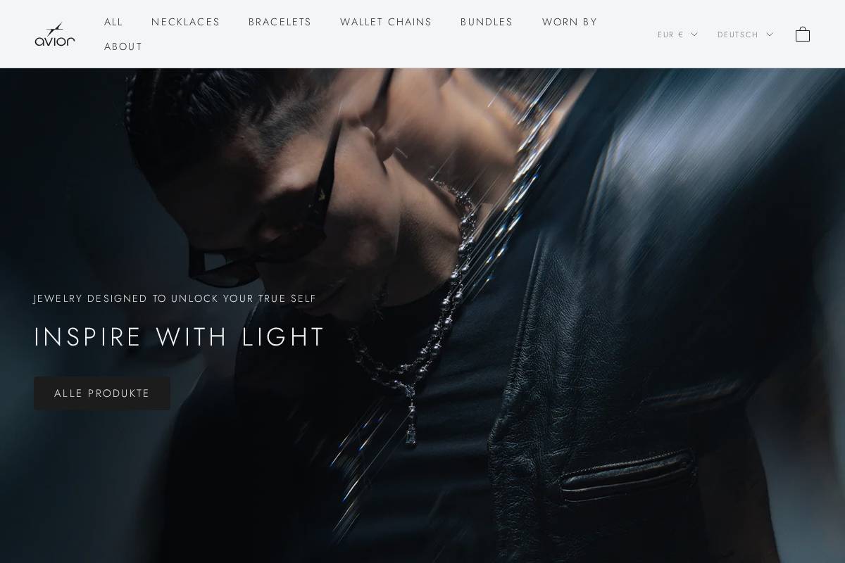 Avior® homepage screenshot