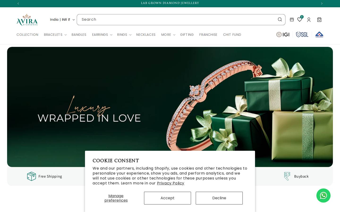 aviradiamonds.com homepage screenshot
