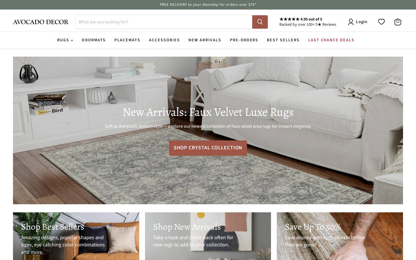 avocadodecor.com homepage screenshot