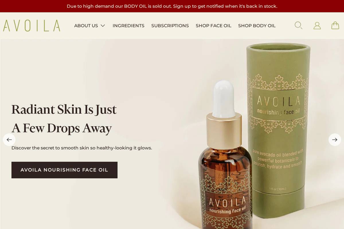 avoila.com homepage screenshot