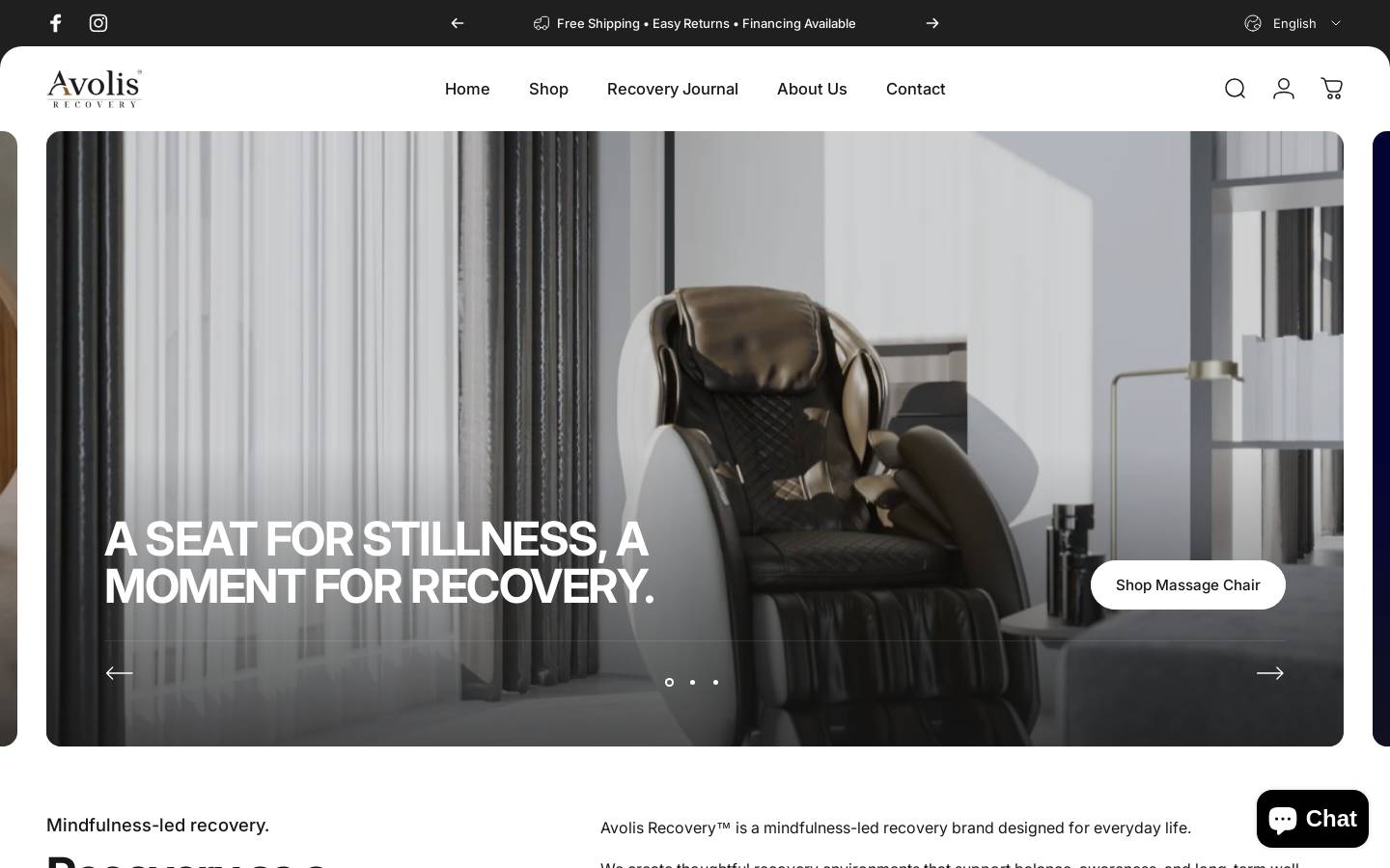 avolisrecovery.com homepage screenshot