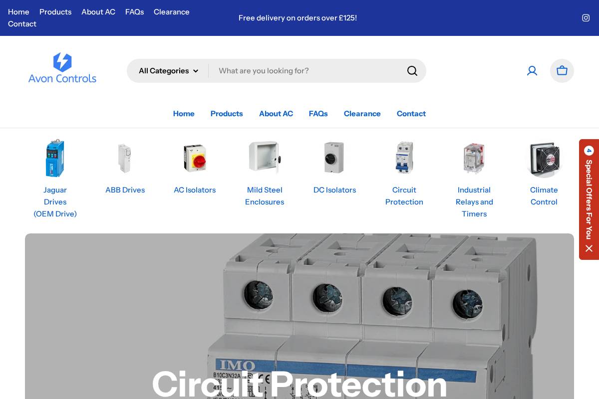 avoncontrols.co.uk homepage screenshot