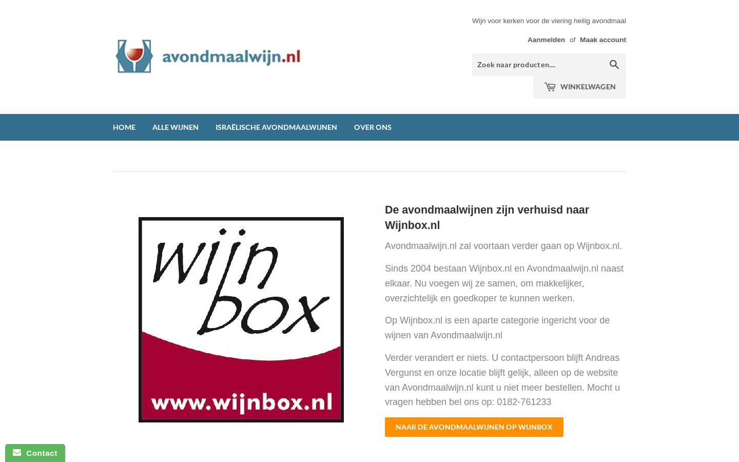 avondmaalwijn.nl homepage screenshot