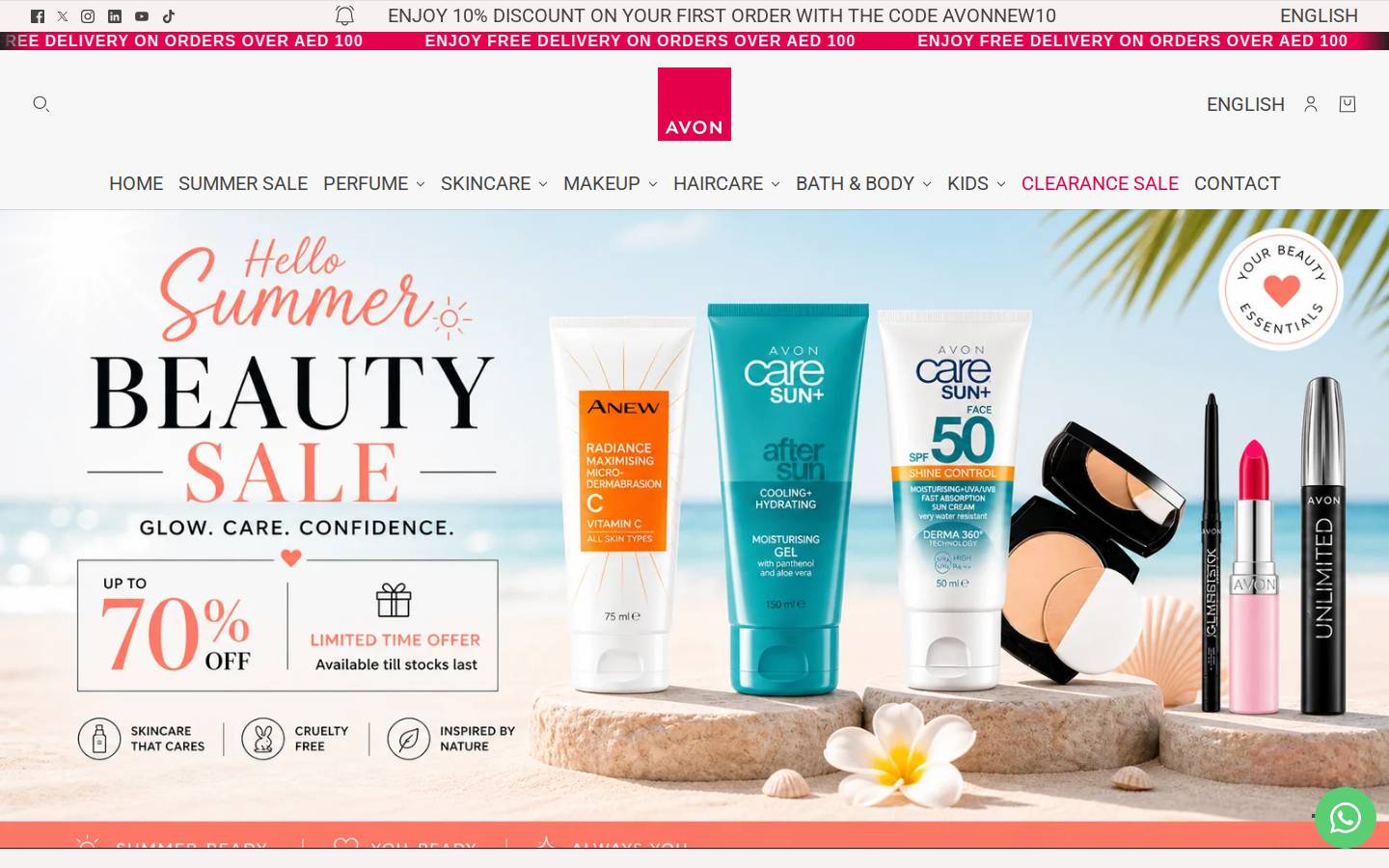 avonuae.com homepage screenshot