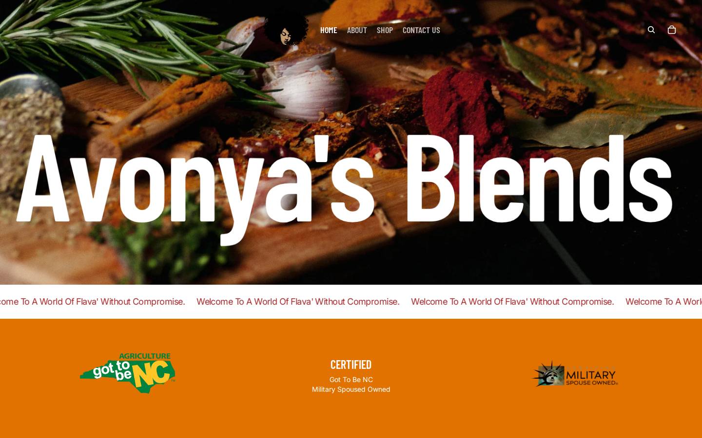 avonyasblends.com homepage screenshot