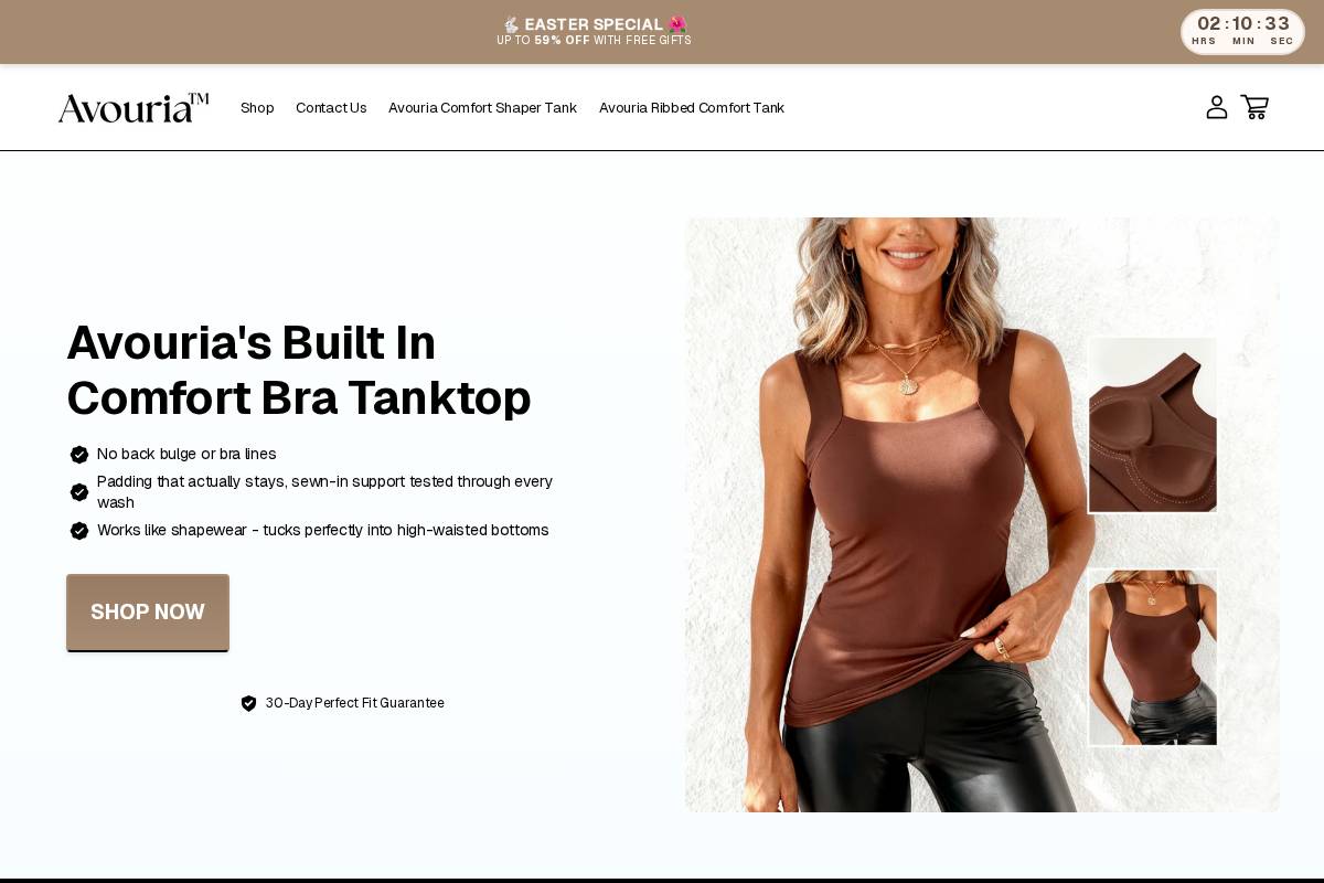 avouria.com homepage screenshot