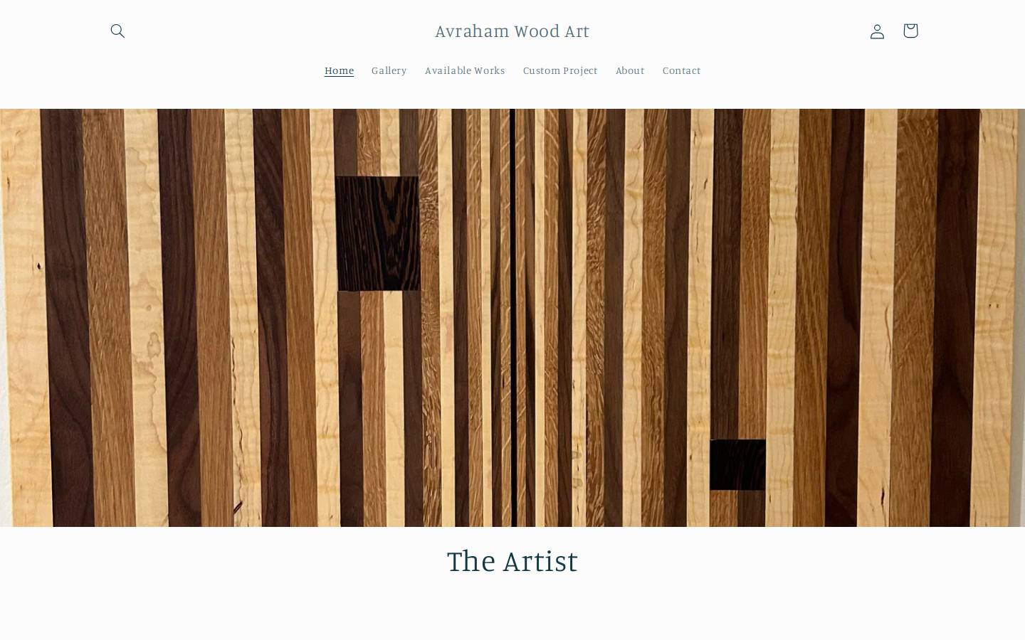 avrahamwoodart.com homepage screenshot