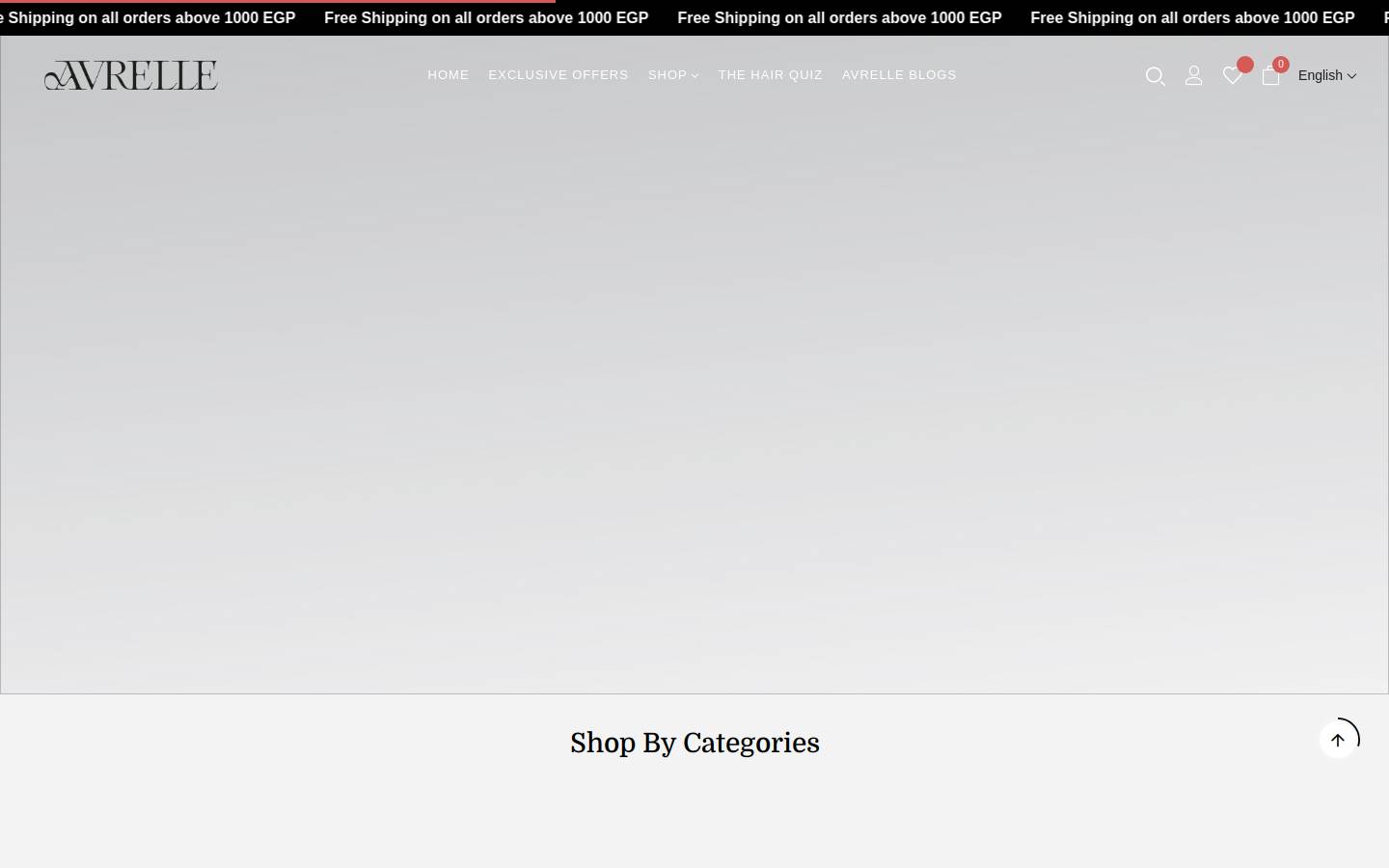 avrellecosmetics.com homepage screenshot