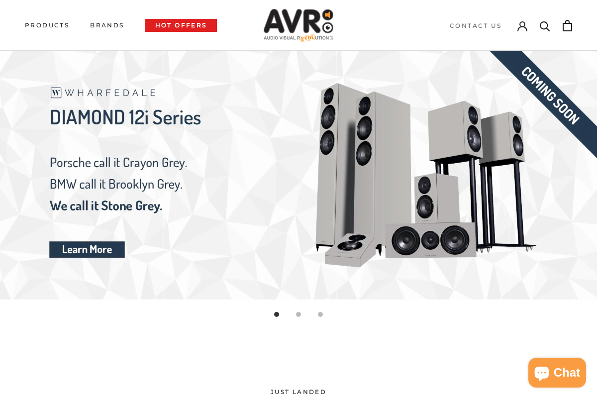 Audio Visual Revolution homepage screenshot
