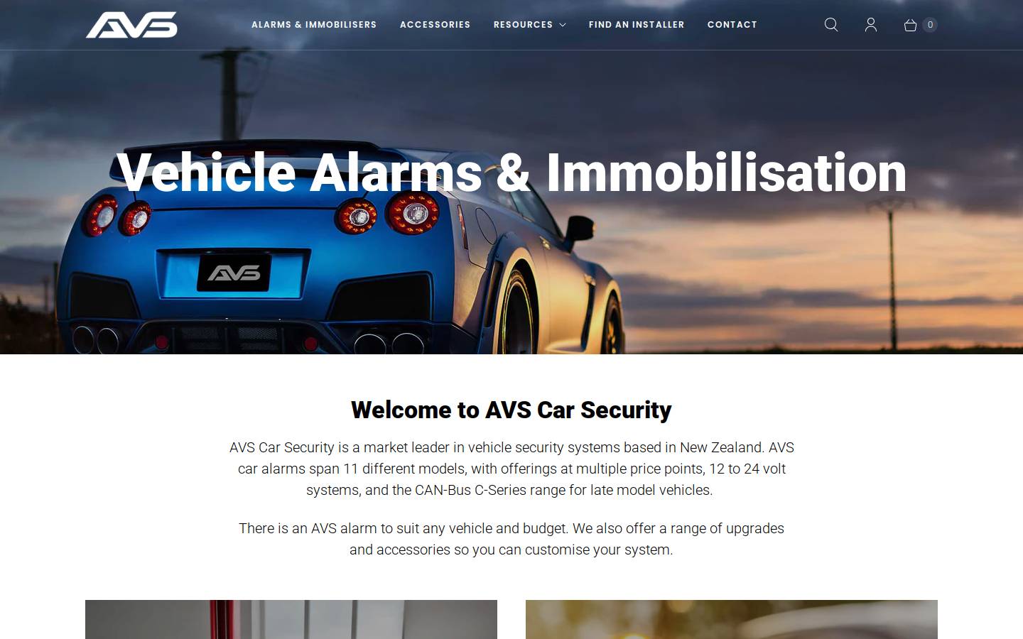 avscarsecurity.nz homepage screenshot