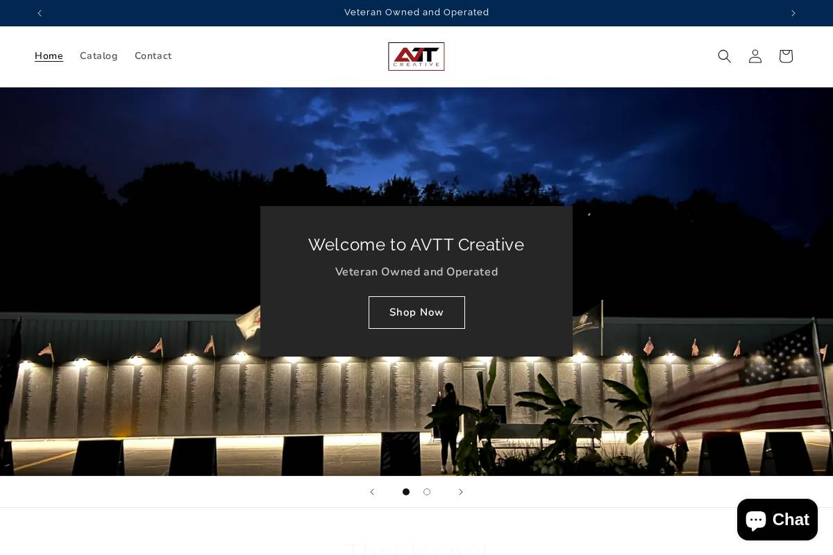 AVTTCreative.com homepage screenshot
