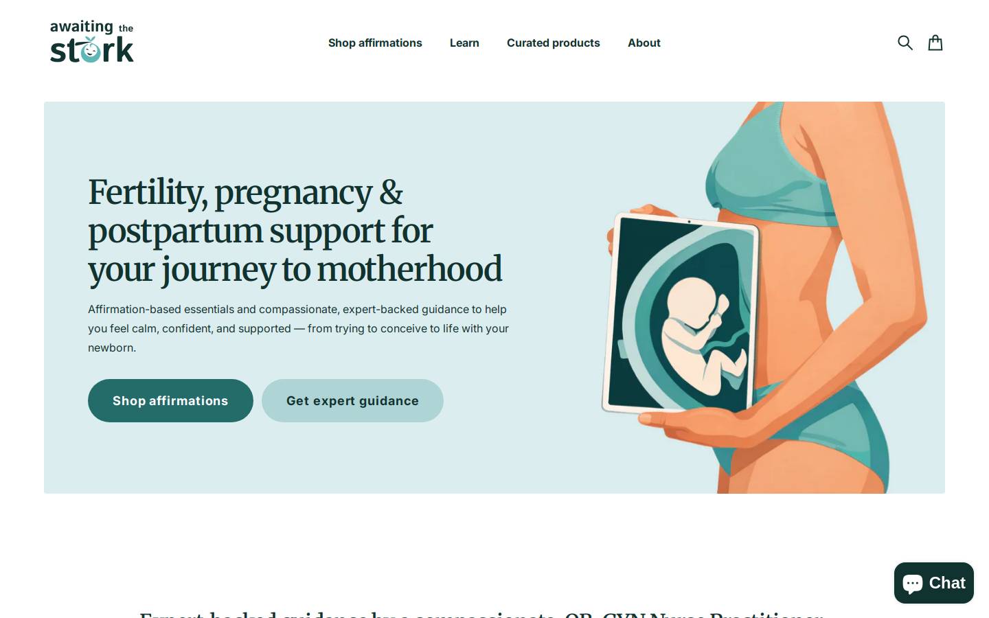 awaitingthestork.com homepage screenshot