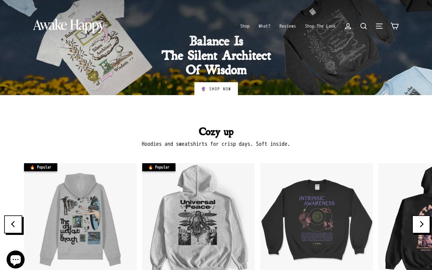 Awake Happy homepage screenshot