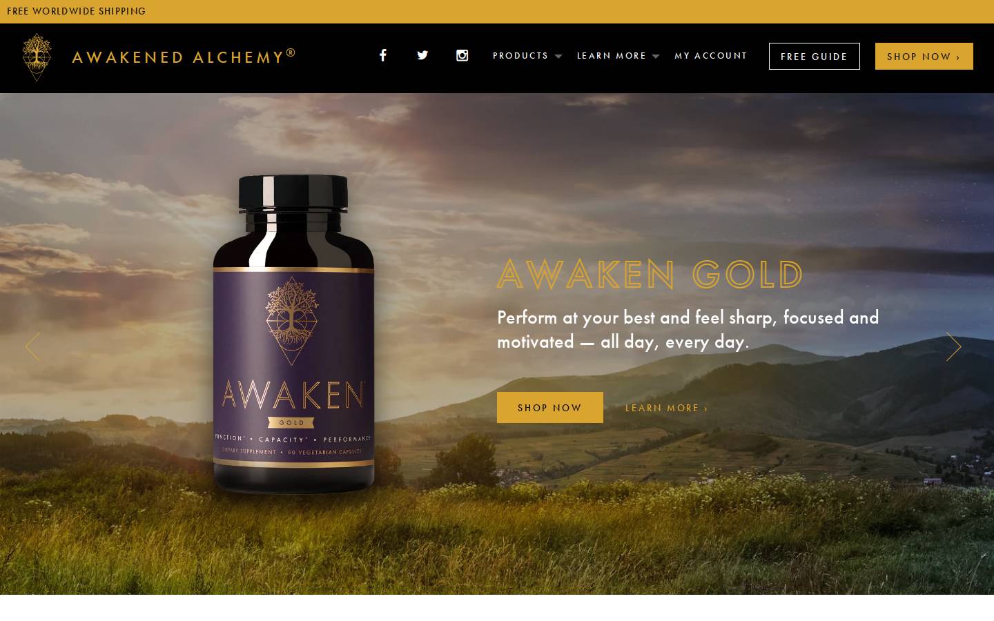 awakened-alchemy.com homepage screenshot