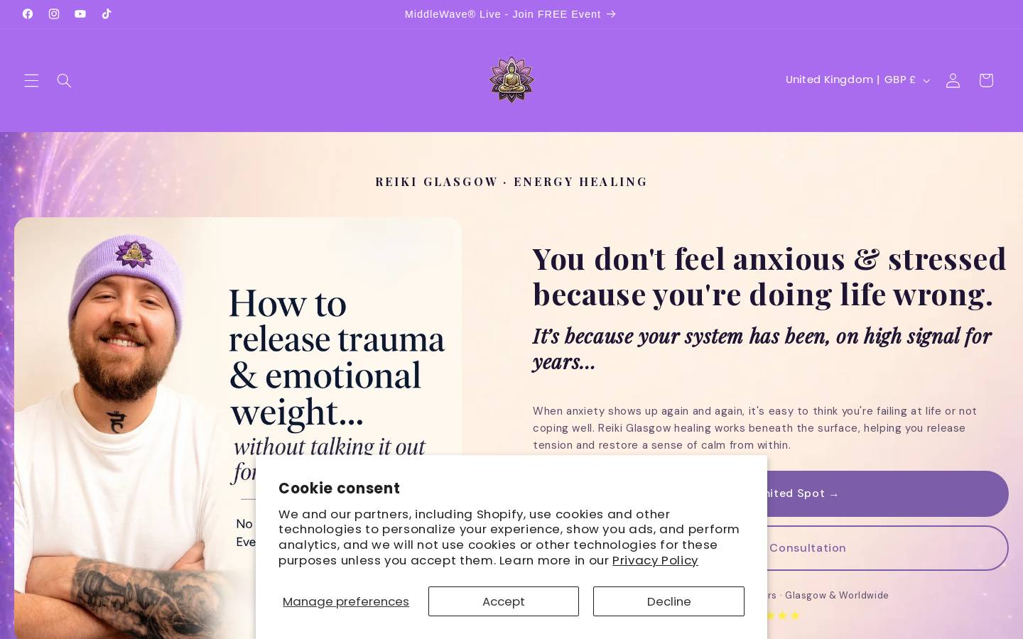 awakenedenergyhealing.com homepage screenshot