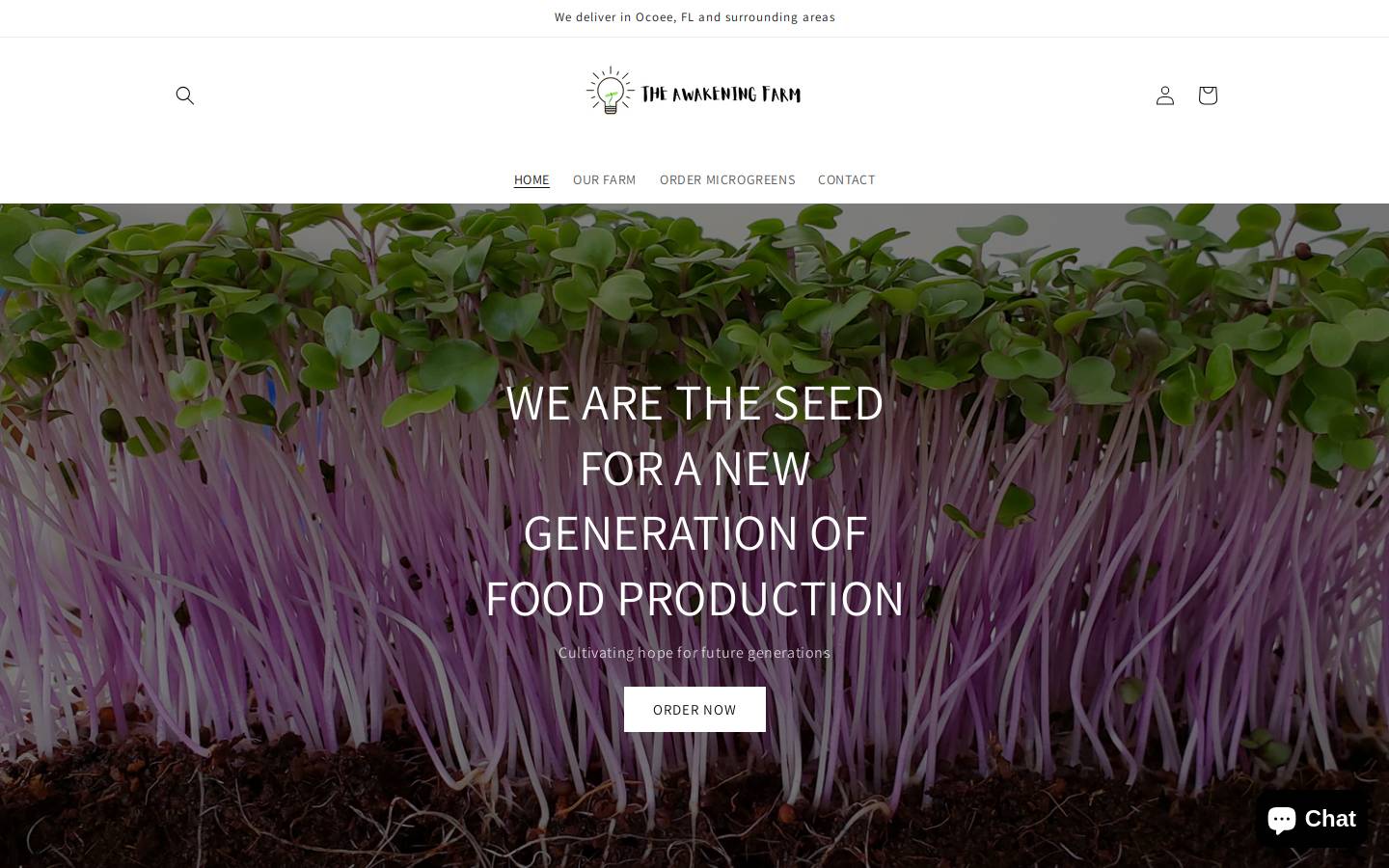 awakeningfarms.com homepage screenshot