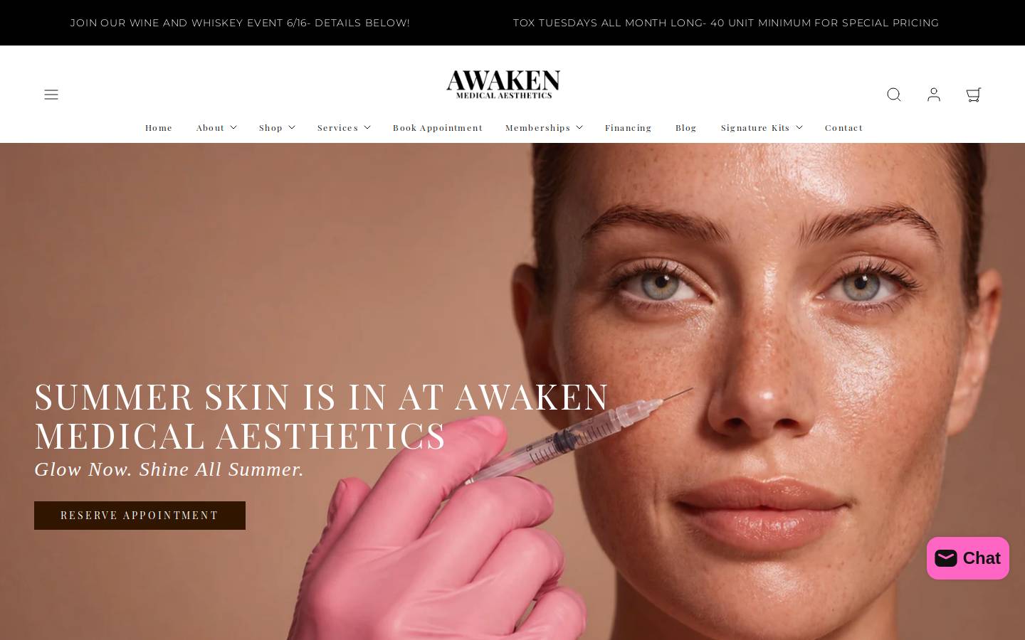 awakenmedicalaesthetics.com homepage screenshot