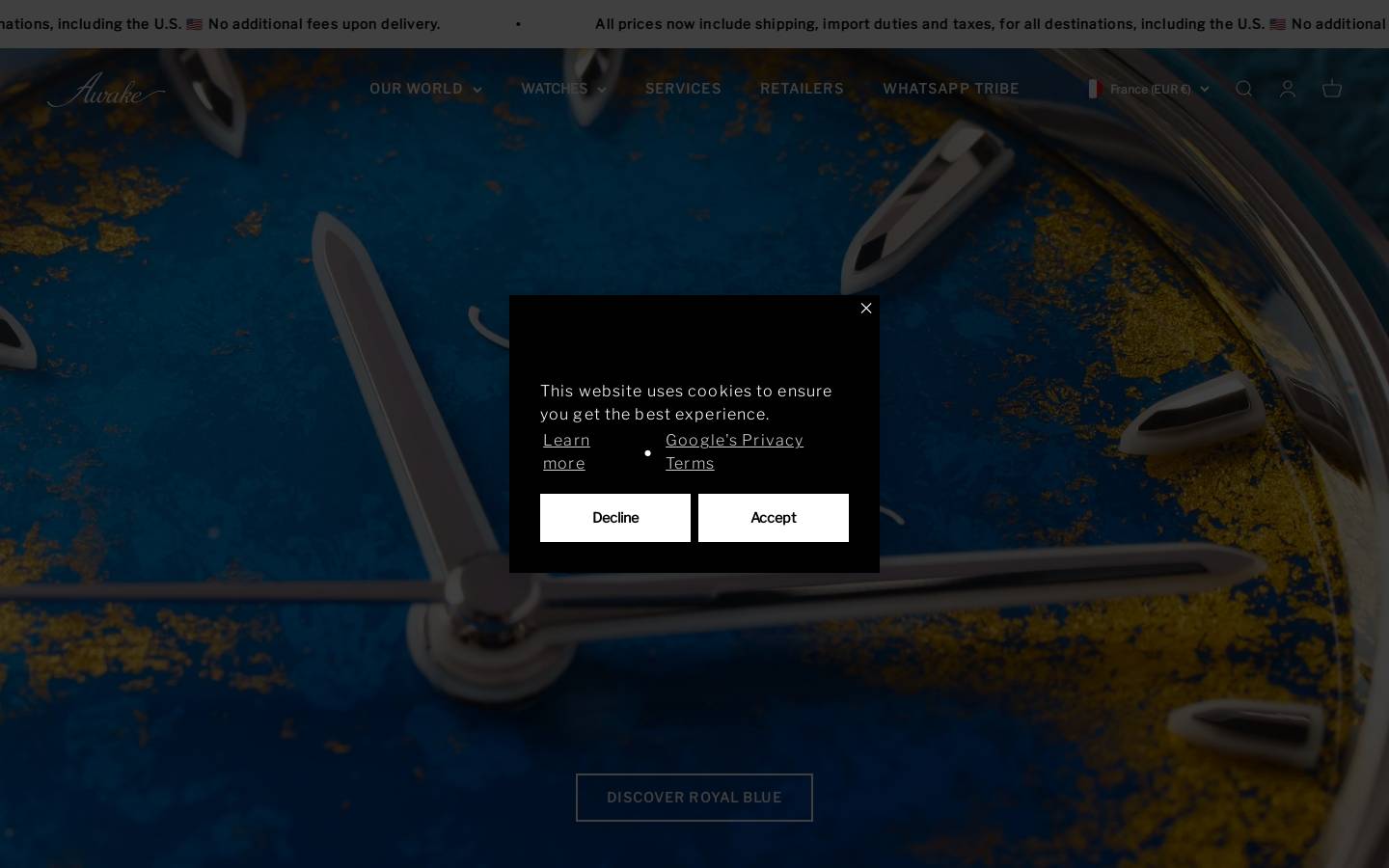 awakewatches.com homepage screenshot
