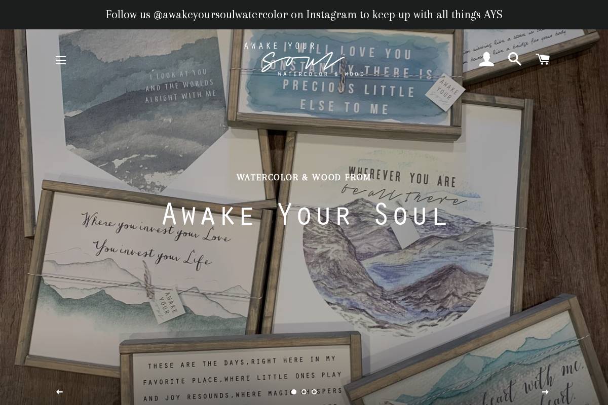awakeyoursoulwatercolor.com homepage screenshot