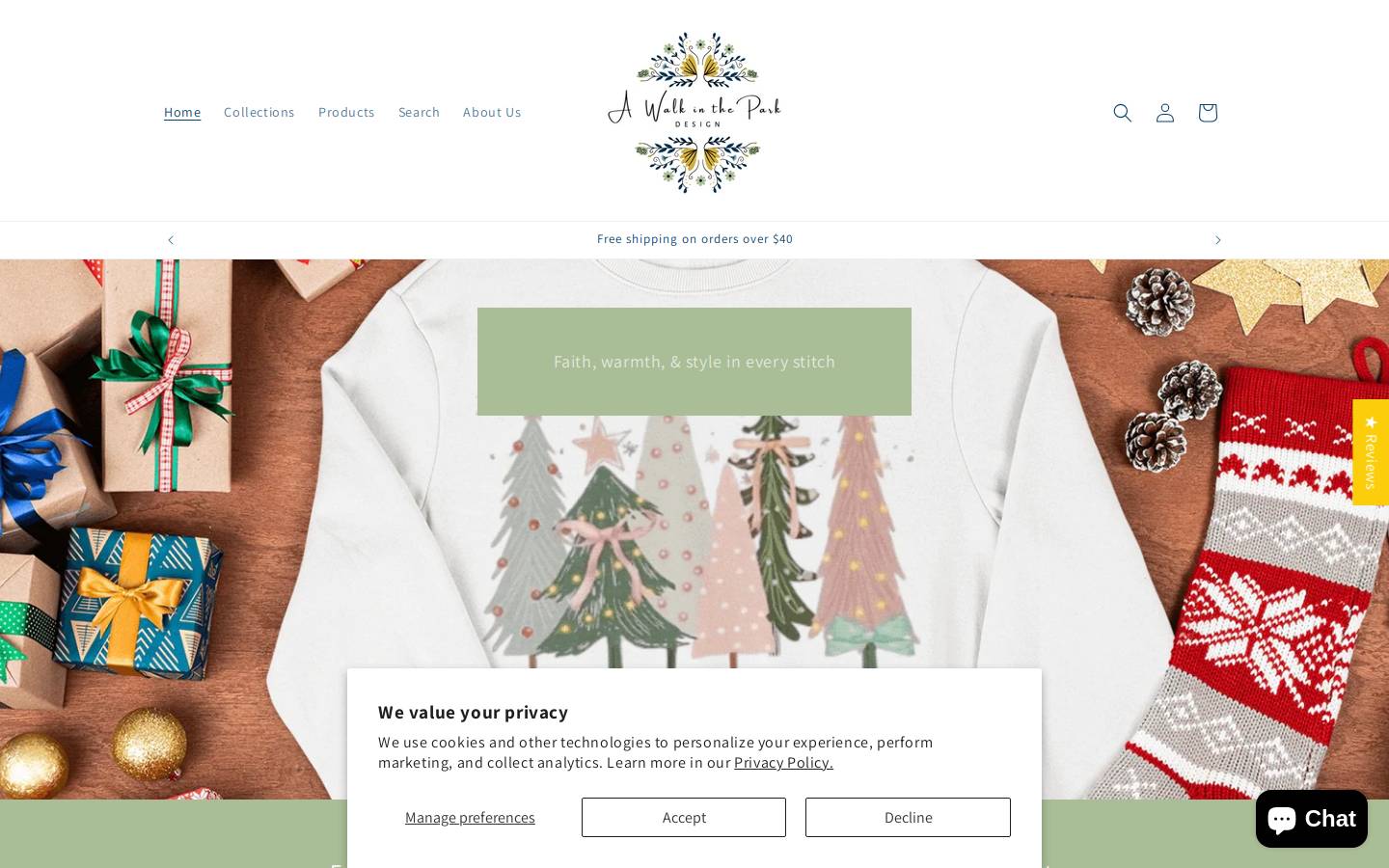 awalkintheparkdesign.com homepage screenshot