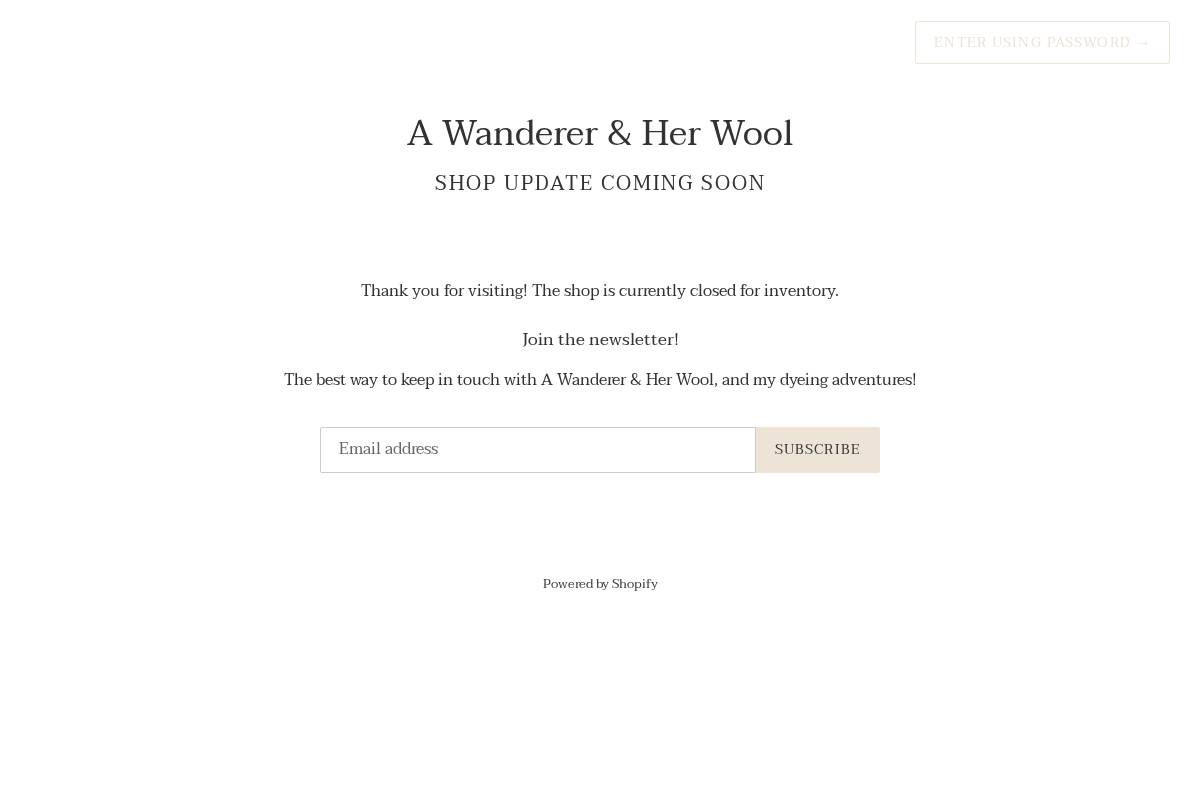 awandererandherwool.com homepage screenshot