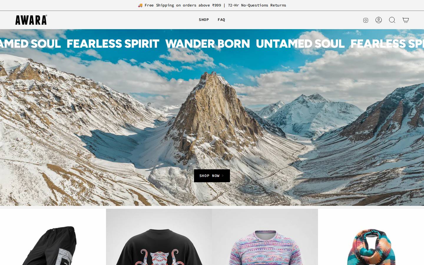 awara.in homepage screenshot