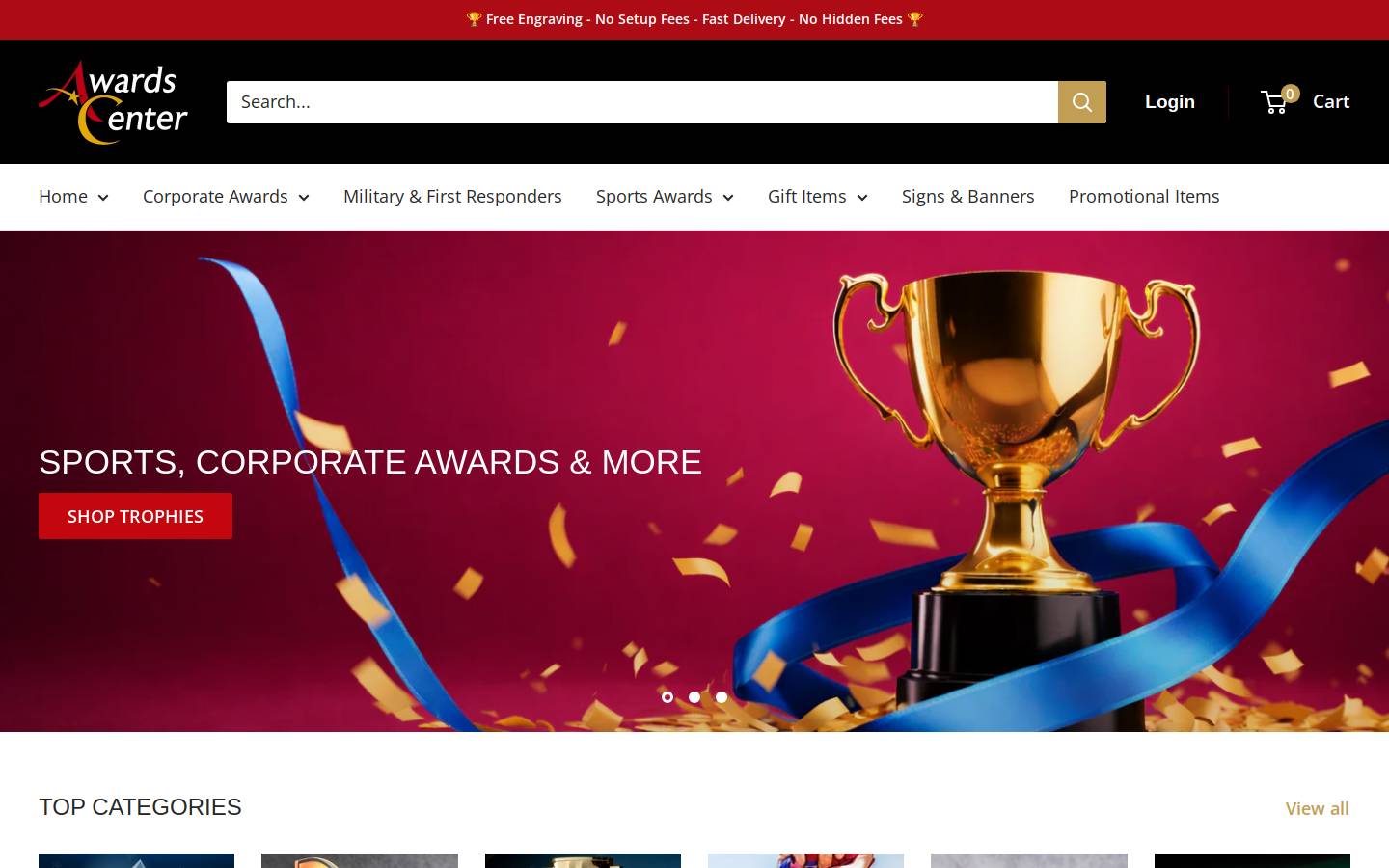 Awardscenter homepage screenshot