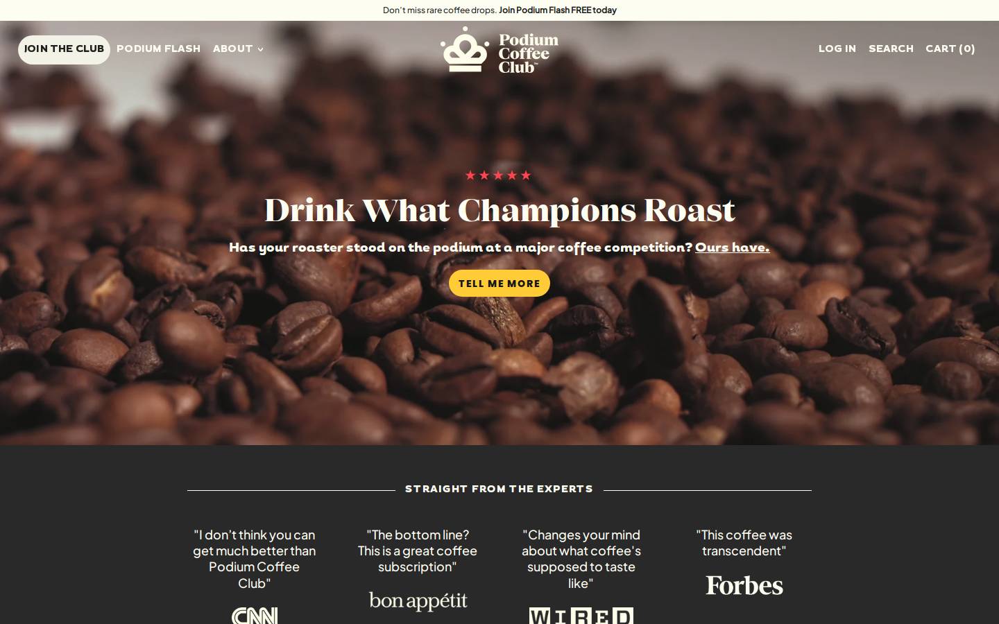 awardwinningcoffee.com homepage screenshot