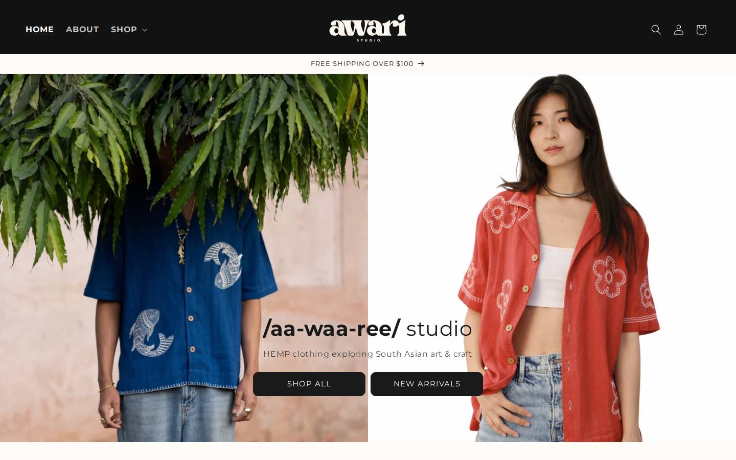 awaristudio.com homepage screenshot