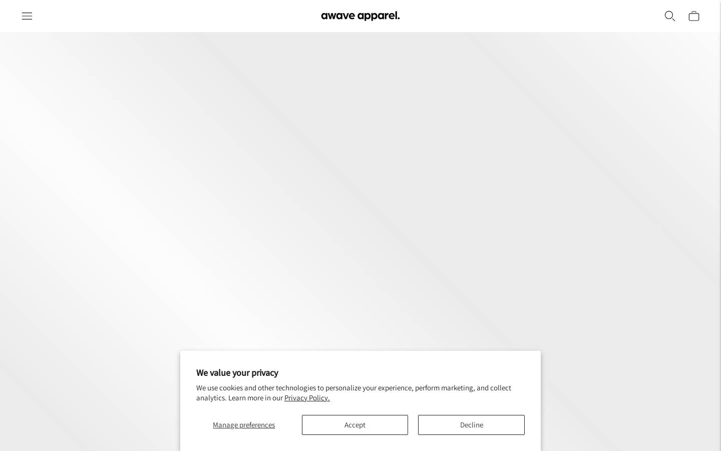 Awave Apparel homepage screenshot