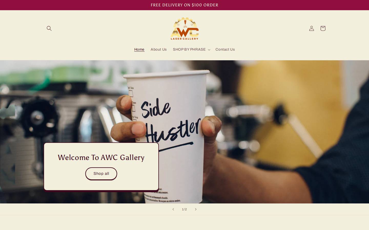 awclasergallery.com homepage screenshot